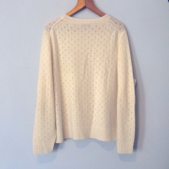 J. Crew Ivory Pointelle Crewneck Sweater - Picture 11 of 13